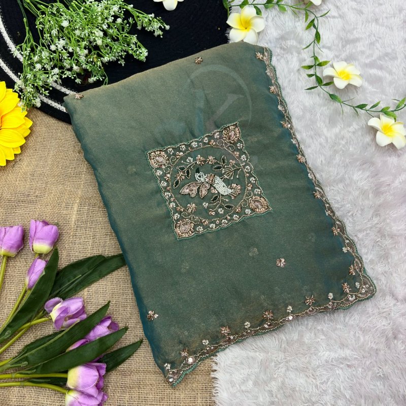 Jk 502 Soft Fabric Embroidery Work Saree